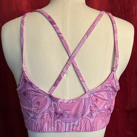 Silverwind Purple and Pink Pride Heart Crop Top Sports Bra NWOT - Picture 3 of 5